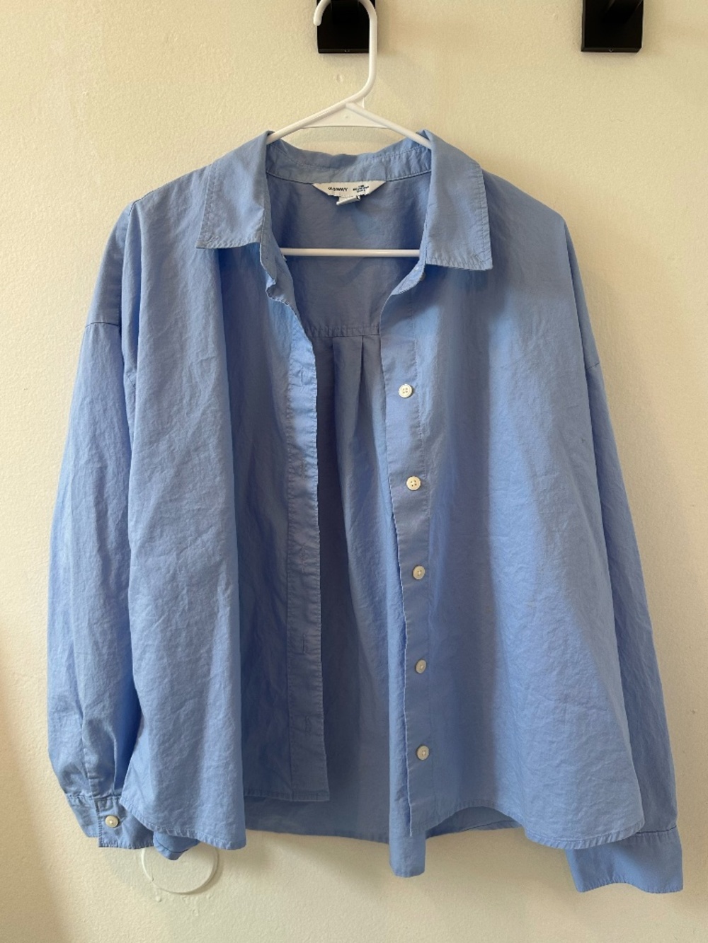 Oversized Simple Blue Collard Shirt